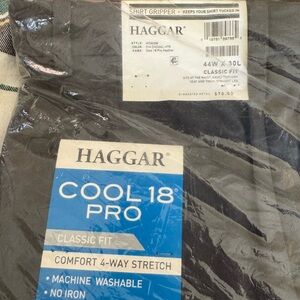 Haggar Classic Fit Flat Front Pants - Black